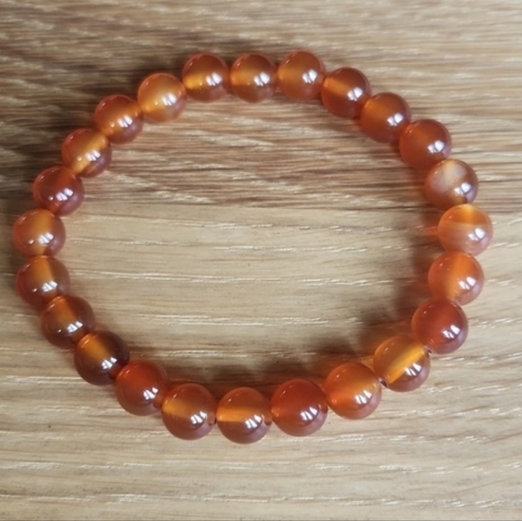 Hand Crafted Jewelry - Carnelian Gemstone Beads Bracelet